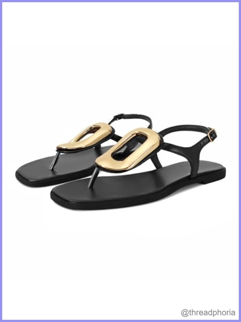 Womens Faux Leather Flip-Flop Thong Sandals Flat Slip On Slingback Buckle